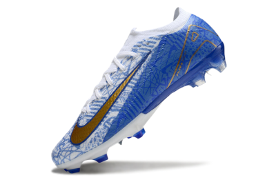 Unisex Nike Air Zoom Mercurial Vapor 16 Elite FG Firm Ground Low-Tops Football Boots - White/Blue/Gold