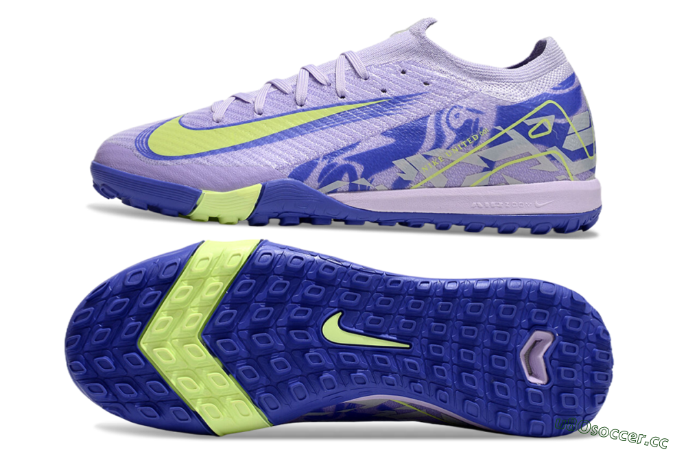 Unisex Nike Air Zoom Mercurial Vapor 16 Elite TF Artificial Turf Low-Tops Football Shoes - Purple/Yellow/Blue 1