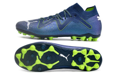 Unisex Puma Future Ultimate MG Multi Ground Low-Tops Football Boots - Blue/Yellow/White