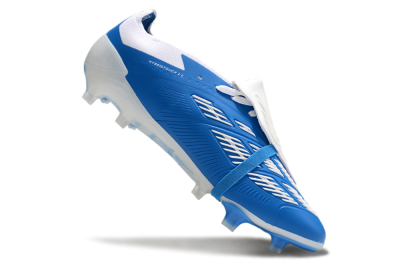 Men's Adidas Predator Elite Foldover Tongue FG Firm Ground Low-Tops Football Boots - Blue/White