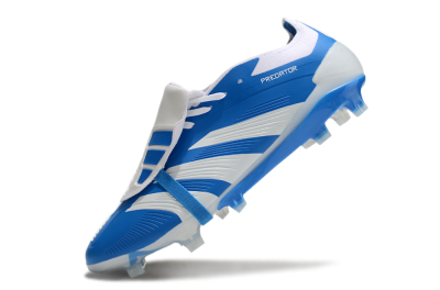 Men's Adidas Predator Elite Foldover Tongue FG Firm Ground Low-Tops Football Boots - Blue/White