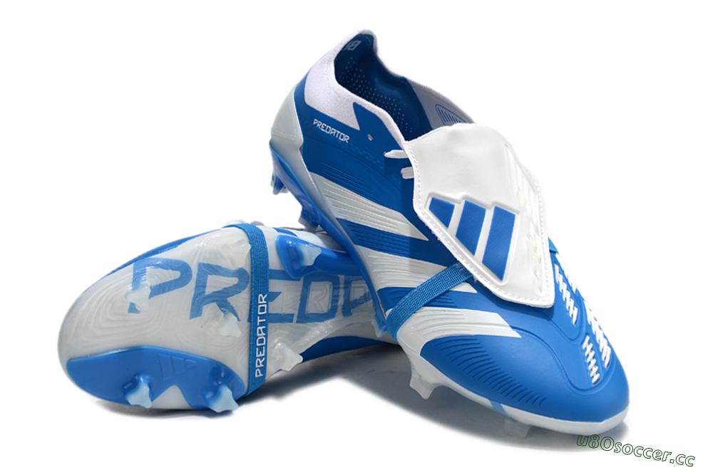 Men's Adidas Predator Elite Foldover Tongue FG Firm Ground Low-Tops Football Boots - Blue/White 4