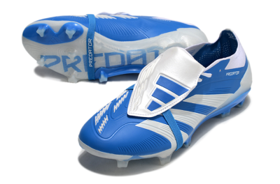 Men's Adidas Predator Elite Foldover Tongue FG Firm Ground Low-Tops Football Boots - Blue/White