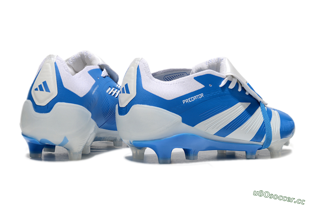 Men's Adidas Predator Elite Foldover Tongue FG Firm Ground Low-Tops Football Boots - Blue/White 7