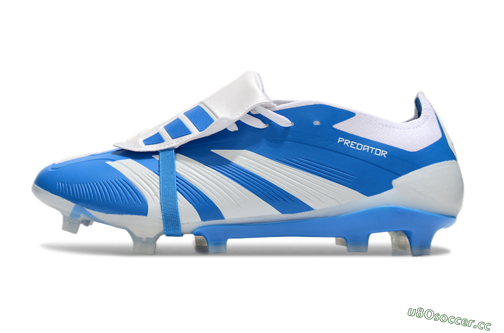 Men's Adidas Predator Elite Foldover Tongue FG Firm Ground Low-Tops Football Boots - Blue/White 0