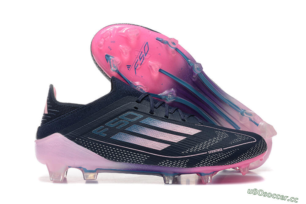 Men's Adidas F50 Elite FG Firm Ground Low-Tops Football Boots - Blue/Pink 2
