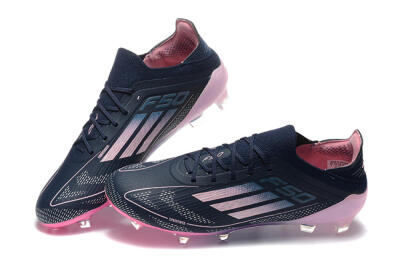 Men's Adidas F50 Elite FG Firm Ground Low-Tops Football Boots - Blue/Pink
