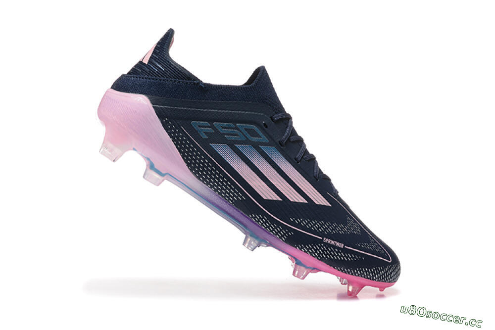 Men's Adidas F50 Elite FG Firm Ground Low-Tops Football Boots - Blue/Pink 4