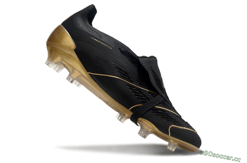 Men's Adidas Predator Elite Foldover Tongue FG Firm Ground Low-Tops Football Boots - Black/Gold 5