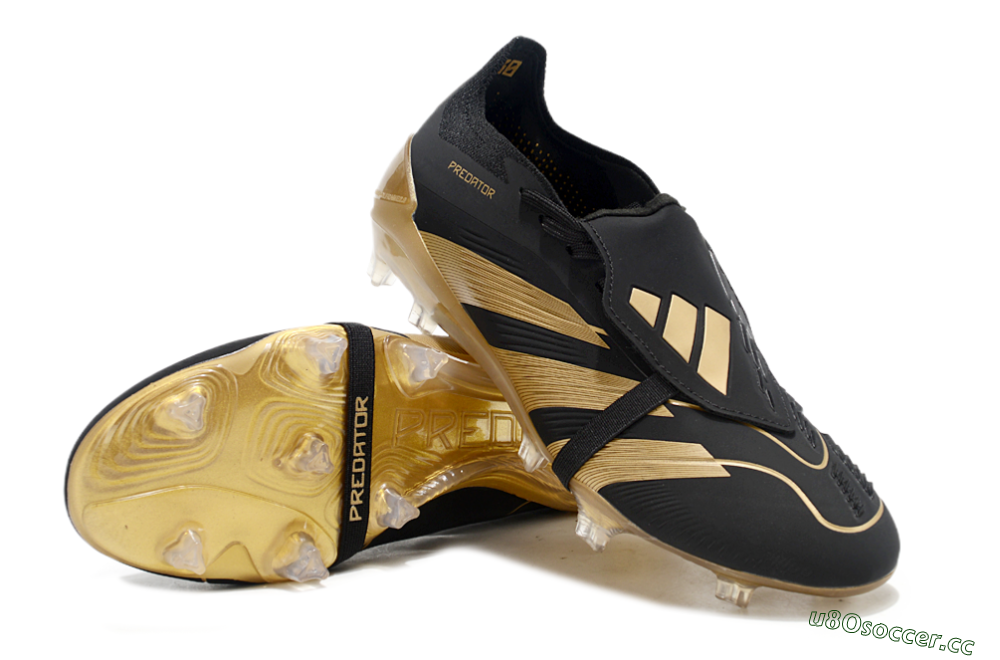 Men's Adidas Predator Elite Foldover Tongue FG Firm Ground Low-Tops Football Boots - Black/Gold 4