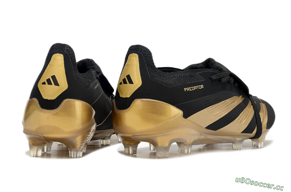 Men's Adidas Predator Elite Foldover Tongue FG Firm Ground Low-Tops Football Boots - Black/Gold 7