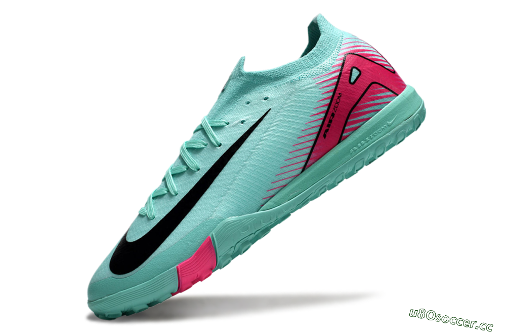 Men's Nike Air Zoom Mercurial Vapor 16 Elite TF Artificial Turf Low-Tops Football Shoes - Jade/Black/Red 5