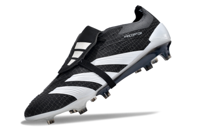 Men's Adidas Predator Elite Foldover Tongue FG Firm Ground Low-Tops Football Boots - Black/White