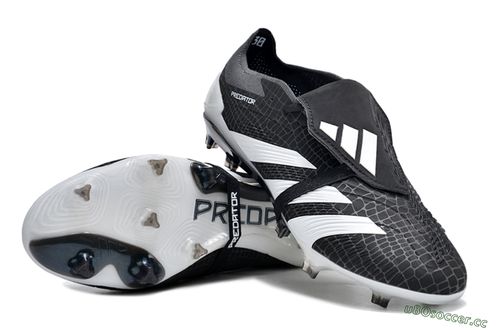 Men's Adidas Predator Elite Foldover Tongue FG Firm Ground Low-Tops Football Boots - Black/White 0