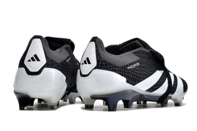 Men's Adidas Predator Elite Foldover Tongue FG Firm Ground Low-Tops Football Boots - Black/White