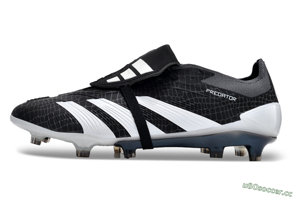 Men's Adidas Predator Elite Foldover Tongue FG Firm Ground Low-Tops Football Boots - Black/White 2
