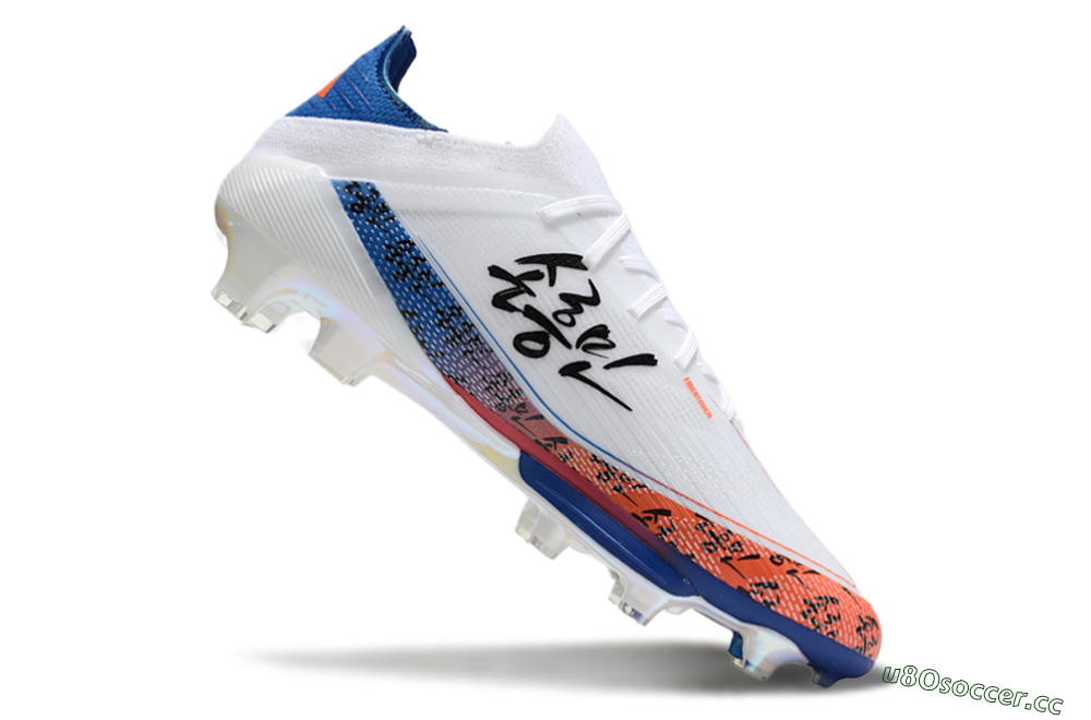 Men's Adidas F50 Elite Lightstrike Pro FG Firm Ground Low-Tops Football Boots - White/Orange/Blue 4