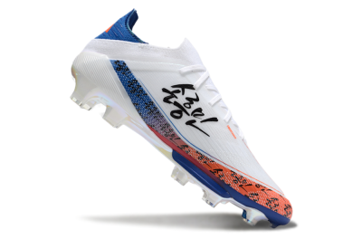 Men's Adidas F50 Elite Lightstrike Pro FG Firm Ground Low-Tops Football Boots - White/Orange/Blue