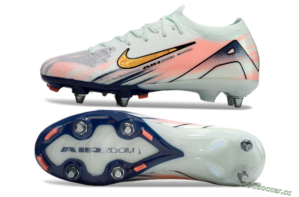 Men's Nike Air Zoom Mercurial Vapor 16 Elite SG Soft Ground Low-Tops Football Boots - Jade/Gold/Blue 1