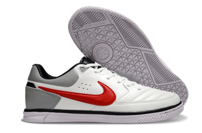 Men's Nike Street Gato IC Indoor & Futsal Low-Tops Football Shoes - White/Red/Silver