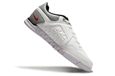 Men's Nike Street Gato IC Indoor & Futsal Low-Tops Football Shoes - White/Red/Silver