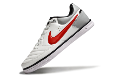 Men's Nike Street Gato IC Indoor & Futsal Low-Tops Football Shoes - White/Red/Silver