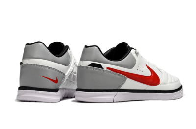 Men's Nike Street Gato IC Indoor & Futsal Low-Tops Football Shoes - White/Red/Silver