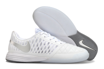 Men's Nike Lunar Gato 2 IC Indoor & Futsal Low-Tops Football Shoes - Beige/Silver/White