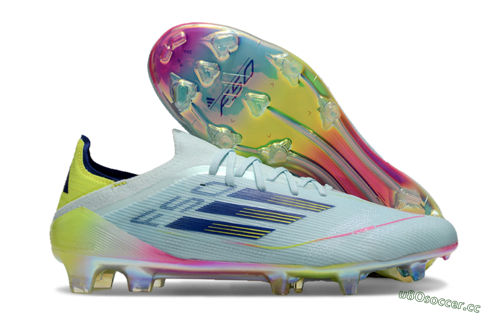 Men's Adidas F50 Elite FG Firm Ground Low-Tops Football Boots - Jade/Blue/Gold/Pink 2