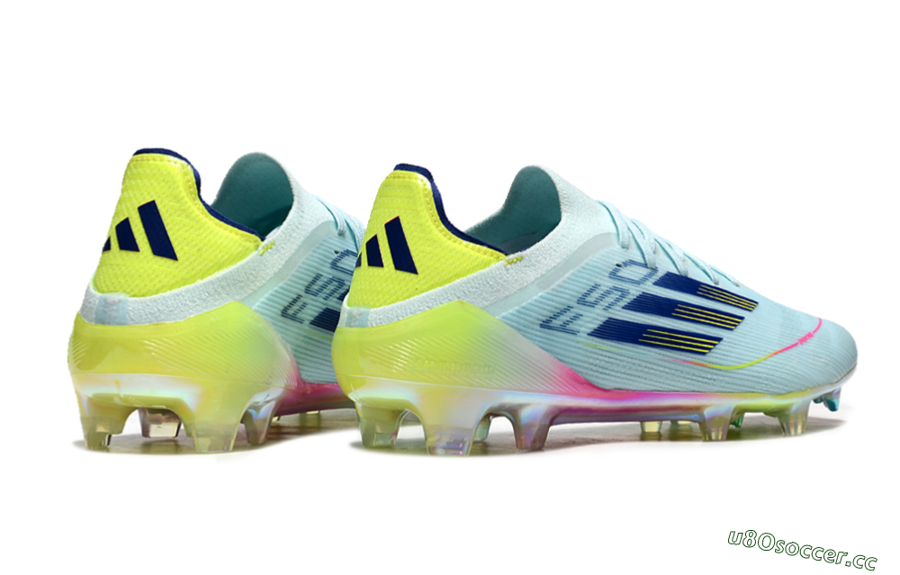 Men's Adidas F50 Elite FG Firm Ground Low-Tops Football Boots - Jade/Blue/Gold/Pink 6