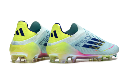 Men's Adidas F50 Elite FG Firm Ground Low-Tops Football Boots - Jade/Blue/Gold/Pink
