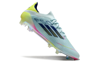 Men's Adidas F50 Elite FG Firm Ground Low-Tops Football Boots - Jade/Blue/Gold/Pink
