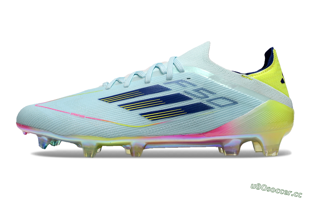 Men's Adidas F50 Elite FG Firm Ground Low-Tops Football Boots - Jade/Blue/Gold/Pink 0