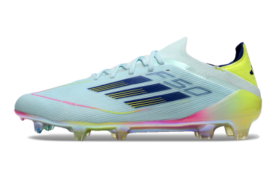 Men's Adidas F50 Elite FG Firm Ground Low-Tops Football Boots - Jade/Blue/Gold/Pink