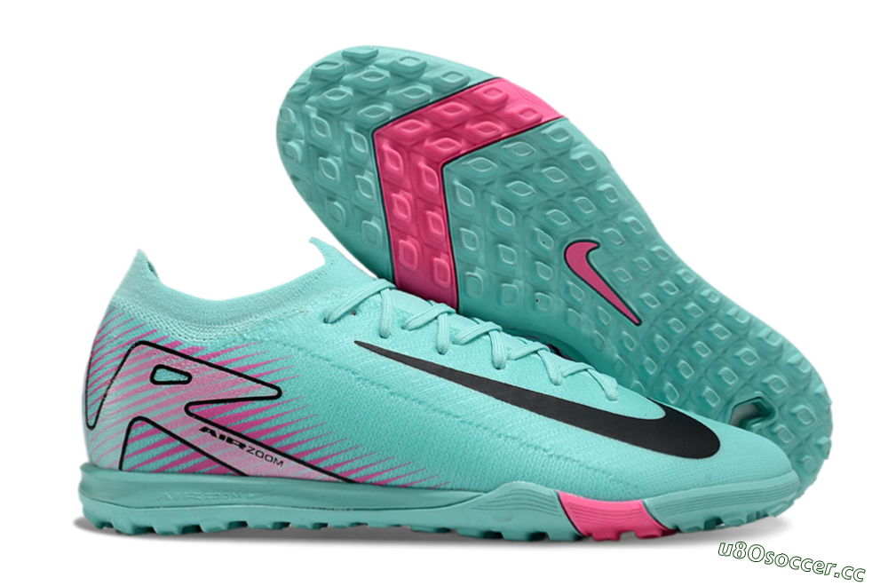 Unisex Nike Air Zoom Mercurial Vapor 16 Elite TF Artificial Turf Low-Tops Football Shoes - Jade/Black/Pink 2