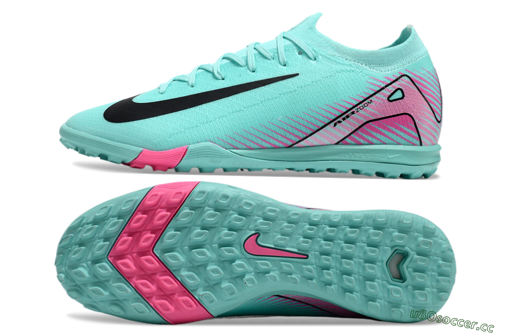 Unisex Nike Air Zoom Mercurial Vapor 16 Elite TF Artificial Turf Low-Tops Football Shoes - Jade/Black/Pink 1