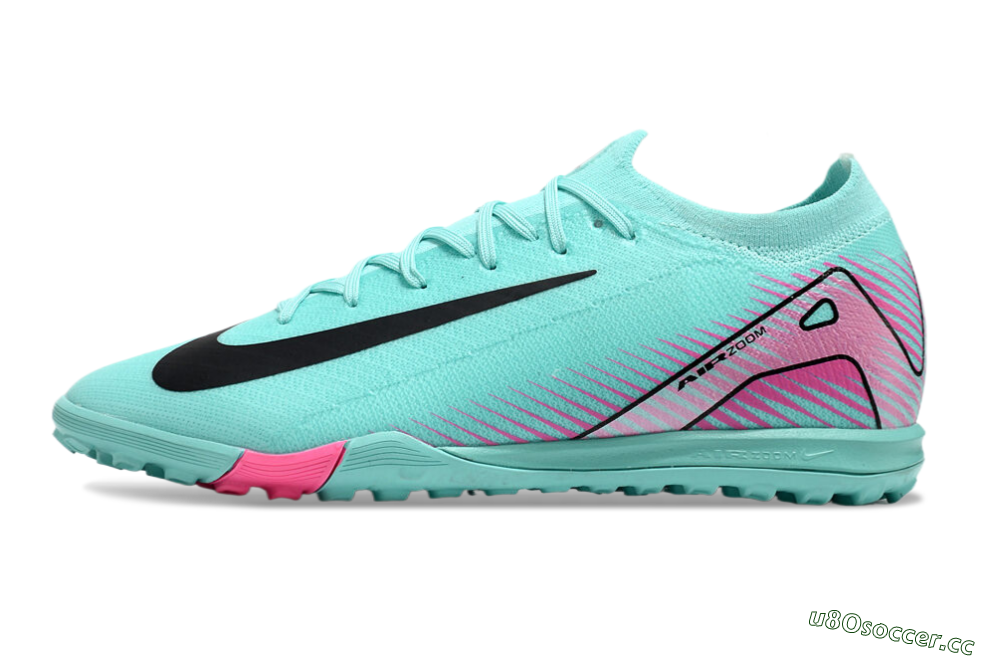 Unisex Nike Air Zoom Mercurial Vapor 16 Elite TF Artificial Turf Low-Tops Football Shoes - Jade/Black/Pink 0