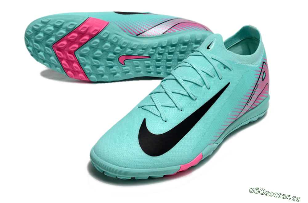 Unisex Nike Air Zoom Mercurial Vapor 16 Elite TF Artificial Turf Low-Tops Football Shoes - Jade/Black/Pink 3