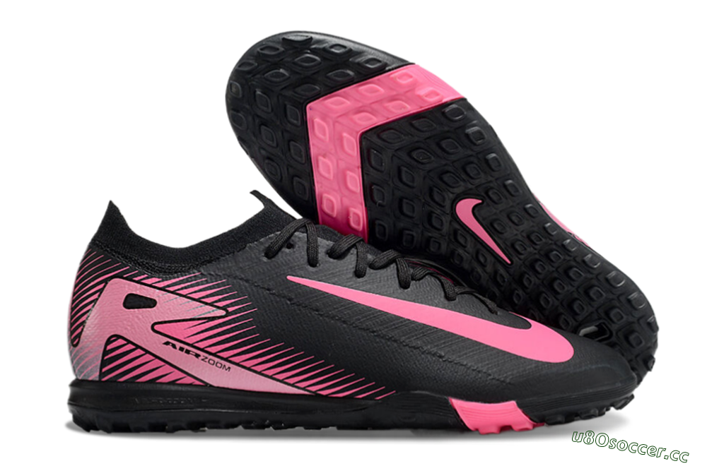 Unisex Nike Air Zoom Mercurial Vapor 16 Elite TF Artificial Turf Low-Tops Football Shoes - Black/Pink 2