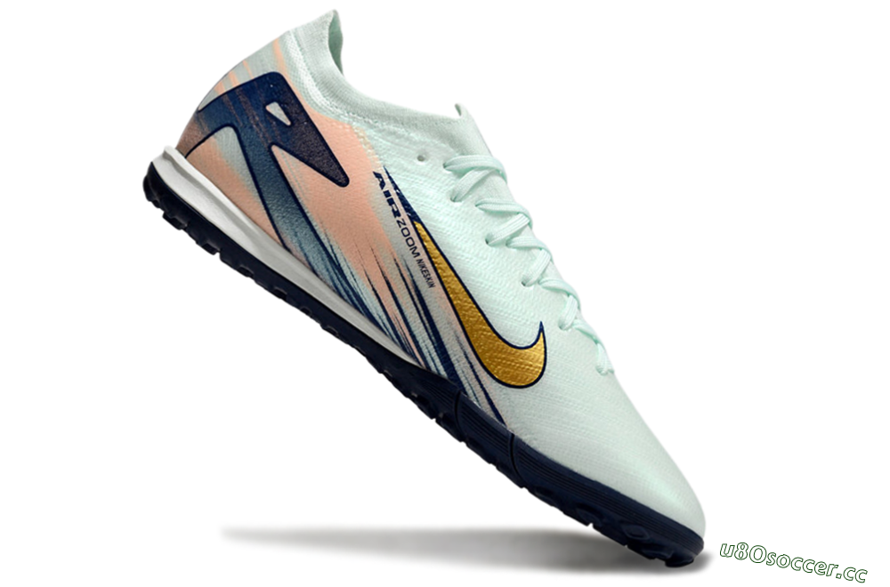 Unisex Nike Air Zoom Mercurial Vapor 16 Elite TF Artificial Turf Low-Tops Football Shoes - Jade/Gold/Blue 4