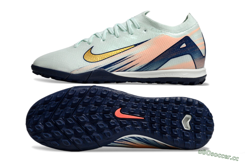 Unisex Nike Air Zoom Mercurial Vapor 16 Elite TF Artificial Turf Low-Tops Football Shoes - Jade/Gold/Blue 1