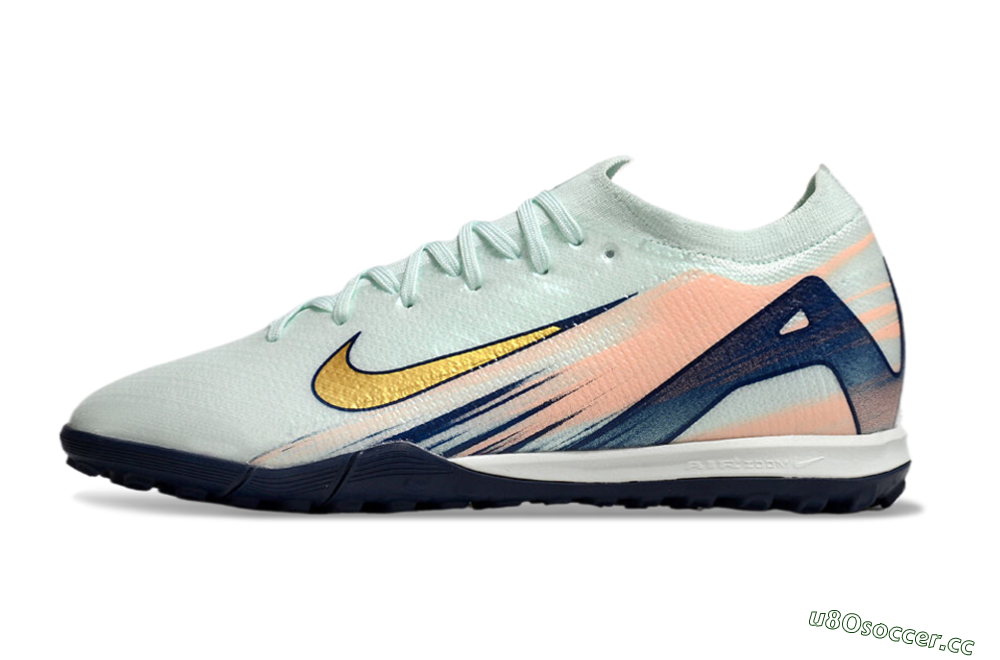 Unisex Nike Air Zoom Mercurial Vapor 16 Elite TF Artificial Turf Low-Tops Football Shoes - Jade/Gold/Blue 0