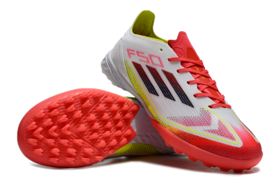 Men's Adidas F50 Elite TF Artificial Turf Low-Tops Football Shoes - White/Red/Yellow