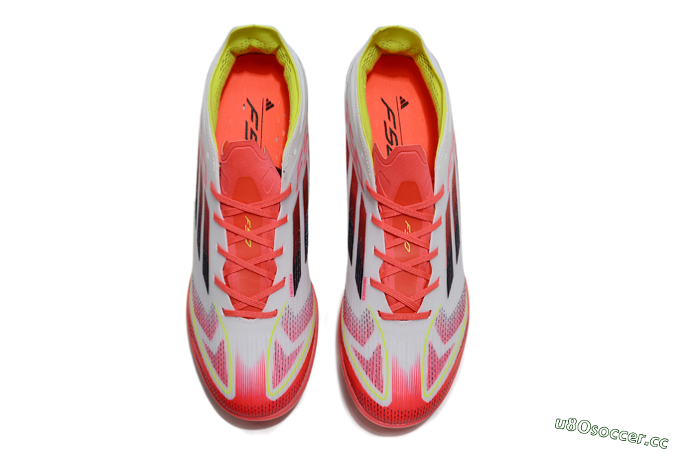 Men's Adidas F50 Elite TF Artificial Turf Low-Tops Football Shoes - White/Red/Yellow 3