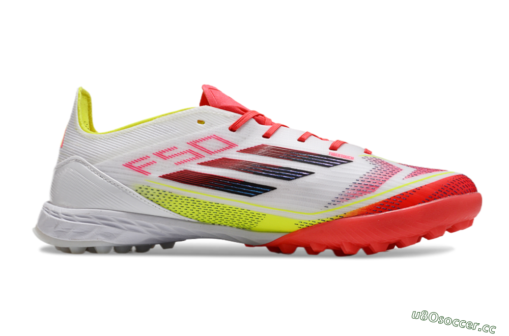 Men's Adidas F50 Elite TF Artificial Turf Low-Tops Football Shoes - White/Red/Yellow 6