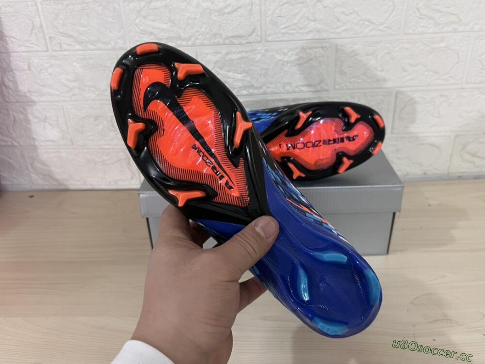 Unisex Nike Air Zoom Mercurial Superfly 10 Elite FG Firm Ground High-Tops Football Boots - Black/Blue/Orange