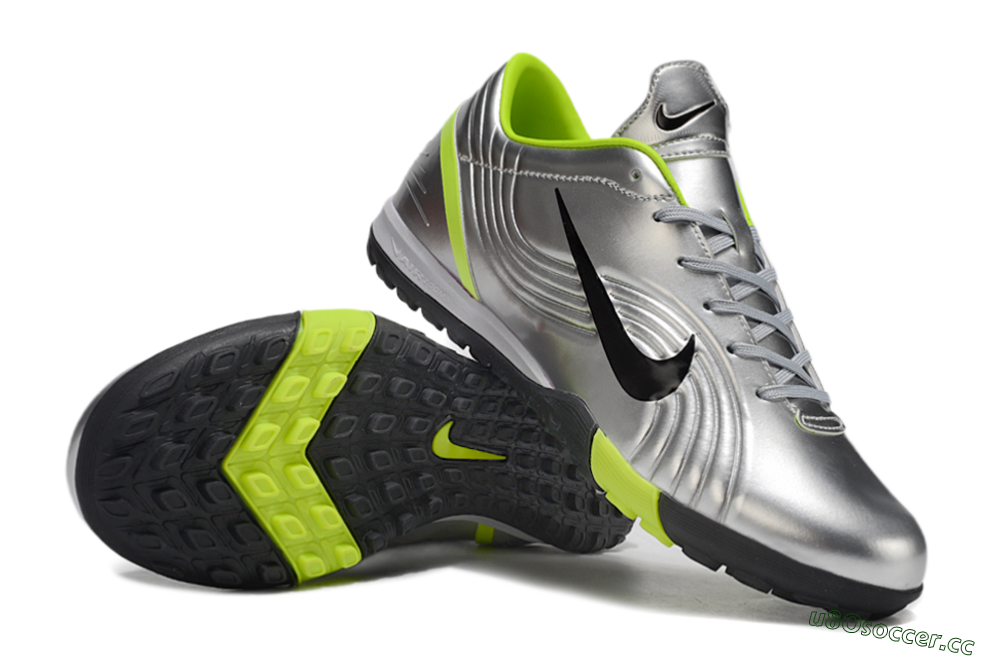 Unisex Nike Zoom Mercurial Vapor 1 Rgn SE TF Artificial Turf Low-Tops Football Shoes - Silver/Black/Yellow 1