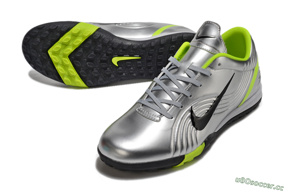 Unisex Nike Zoom Mercurial Vapor 1 Rgn SE TF Artificial Turf Low-Tops Football Shoes - Silver/Black/Yellow 3