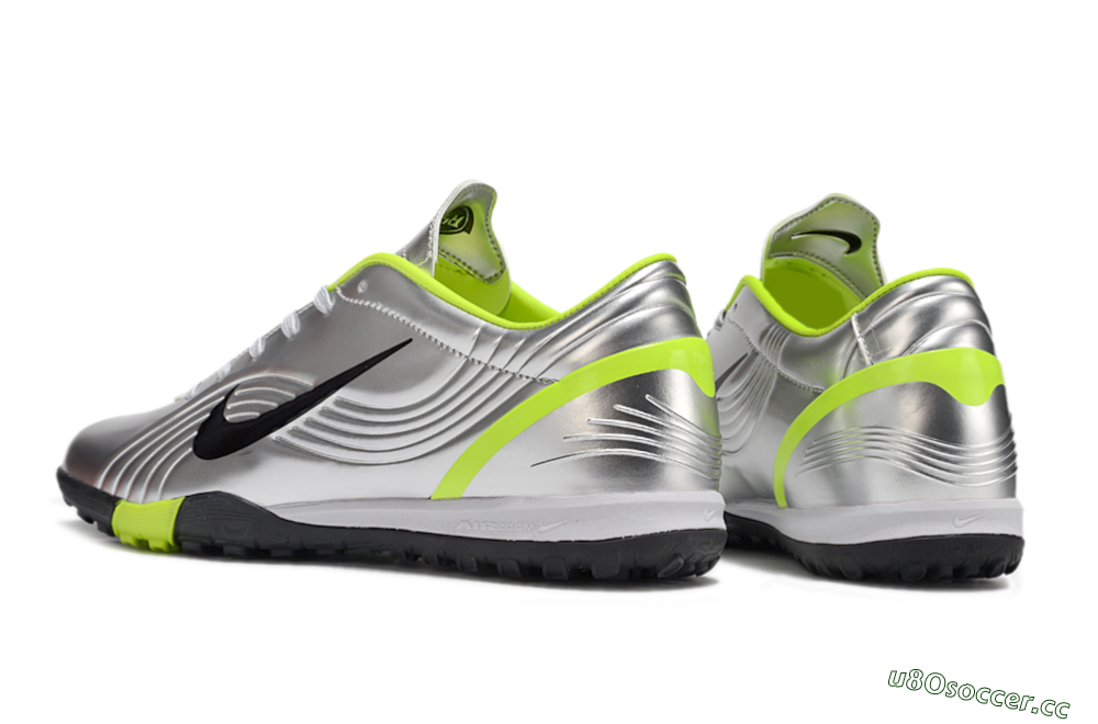 Unisex Nike Zoom Mercurial Vapor 1 Rgn SE TF Artificial Turf Low-Tops Football Shoes - Silver/Black/Yellow 4