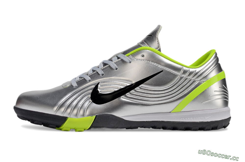Unisex Nike Zoom Mercurial Vapor 1 Rgn SE TF Artificial Turf Low-Tops Football Shoes - Silver/Black/Yellow 0